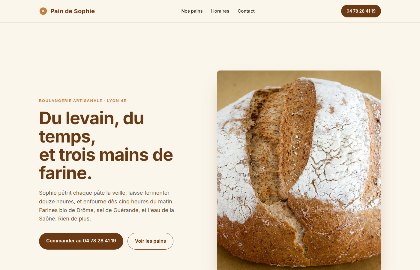 Artisan bakery website built with Marcus